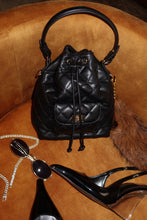 Load image into Gallery viewer, Chelsea Quilted Bucket Bag - Black