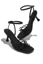 Load image into Gallery viewer, Denaya Ankle Strap Mid Heels - Black