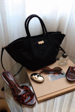 Load image into Gallery viewer, Suzette Faux Suede Mini Tote Bag - Black