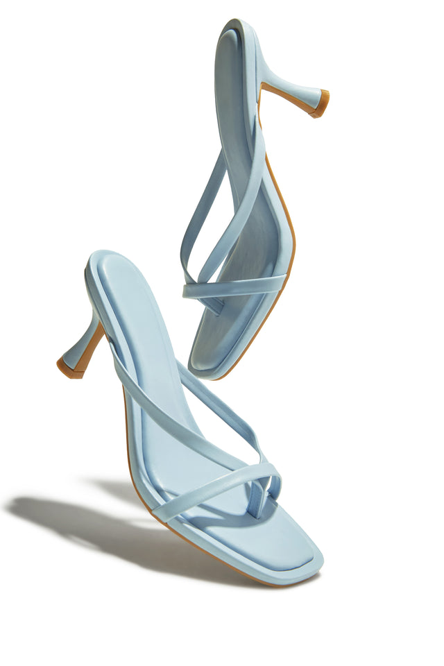 Load image into Gallery viewer, Elena Mid Heel Mules - Blue