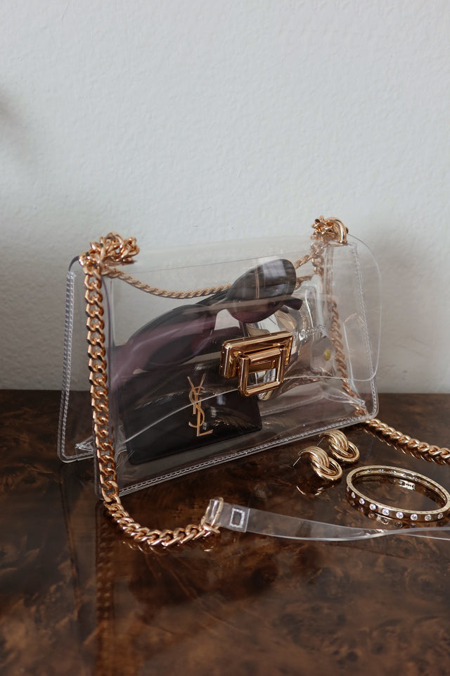 Load image into Gallery viewer, Tiffany Clear Chain Crossbody Bag - Clear