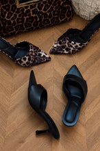 Load image into Gallery viewer, Ivanna Mid Heel Mules - Black PU