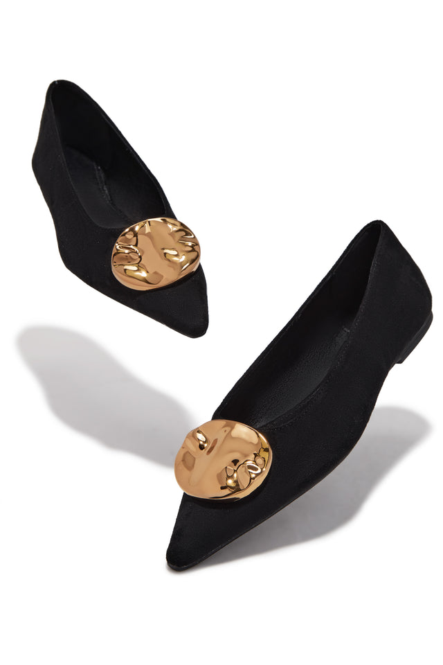 Load image into Gallery viewer, Nicole Pointed Toe Flats - Black