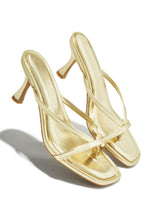 Load image into Gallery viewer, Elena Mid Heel Mules - Gold