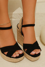 Load image into Gallery viewer, Sol Caliente Espadrille Wedges - Black