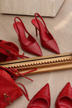 Load image into Gallery viewer, Raven Croc Slingback Heels - Red