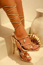 Load image into Gallery viewer, Isla Shell Charm Strappy Heels - Gold