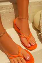 Load image into Gallery viewer, Mimosa Thong Strap Single Sole Wedges - Orange