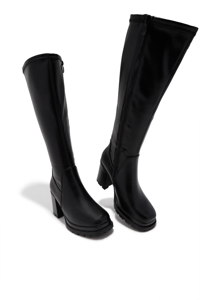 Load image into Gallery viewer, Addie Lug Sole Block Heel Boots - Black