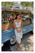 Load image into Gallery viewer, Leah Two Piece Skirt Set - White