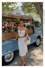 Load image into Gallery viewer, Leah Two Piece Skirt Set - White