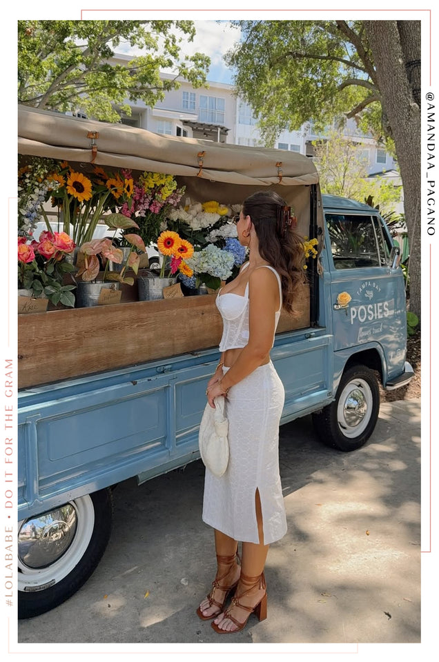 Load image into Gallery viewer, Leah Two Piece Skirt Set - White