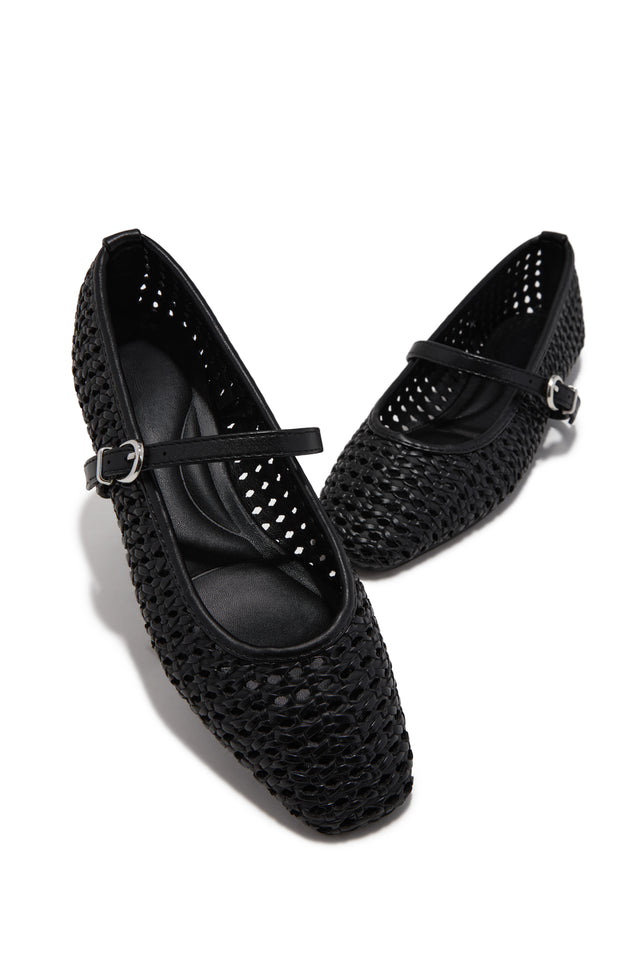 Load image into Gallery viewer, Katie Cutout Mary Jane Flats - Black