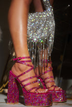Load image into Gallery viewer, Pink Embellished Platform Heels