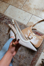 Load image into Gallery viewer, Chloey Slingback Mid Heel Pumps - Ivory