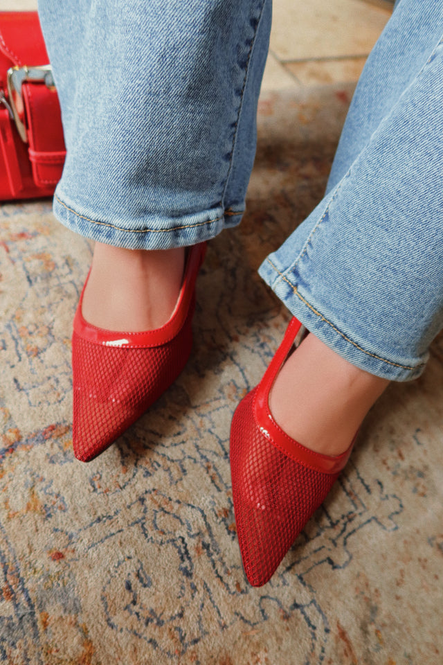 Load image into Gallery viewer, Chloey Slingback Mid Heel Pumps - Wine
