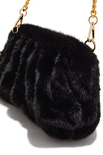 Load image into Gallery viewer, Mia Plush Fur Crossbody Clutch - Black
