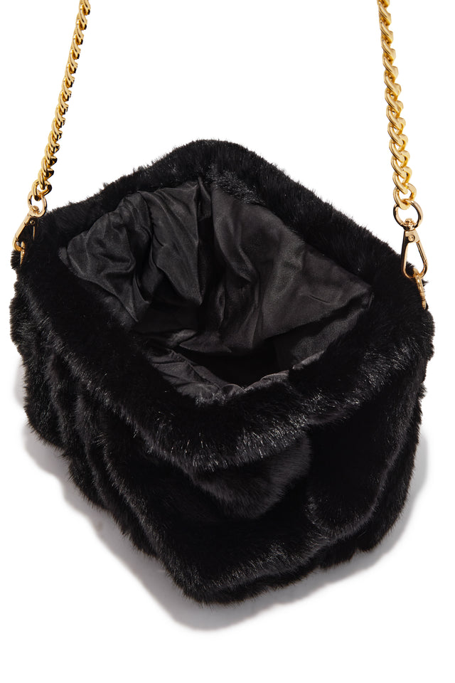 Load image into Gallery viewer, Mia Plush Fur Crossbody Clutch - Black