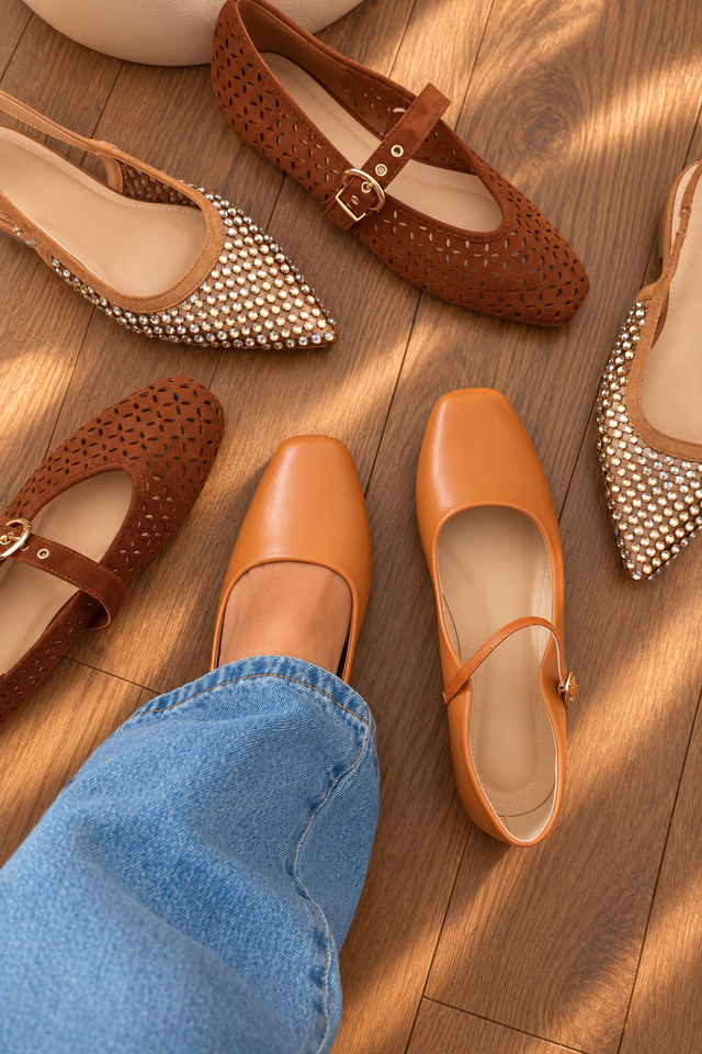 Load image into Gallery viewer, Hannah Mary Jane Ballet Flats – Tan