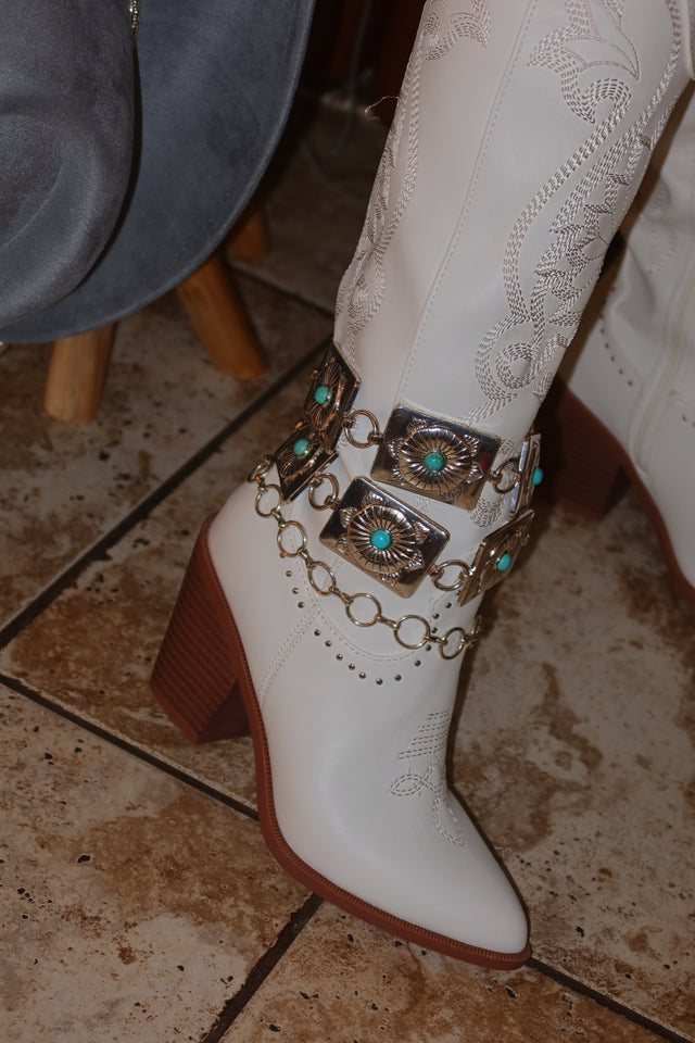 Load image into Gallery viewer, Festival Season Cowgirl Boots - White