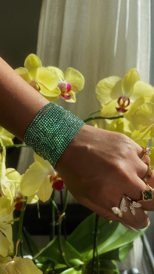 Load image into Gallery viewer, Endless Nights Embellished Bracelet - Green