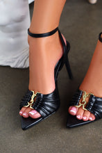 Load image into Gallery viewer, Anahi Single Sole Mid Heels - Black