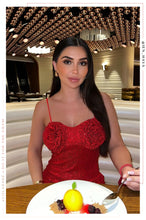 Load image into Gallery viewer, Holiday Affair Sequins Mini Dress - Red