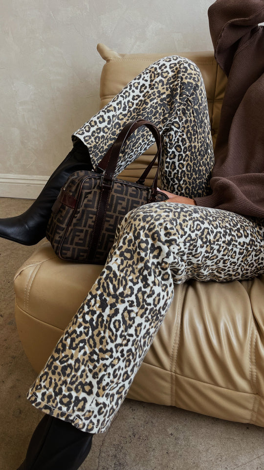 Load image into Gallery viewer, Naya Leopard Denim Straight Leg Pant - Leopard