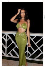 Load image into Gallery viewer, Green Two Piece Skirt Set
