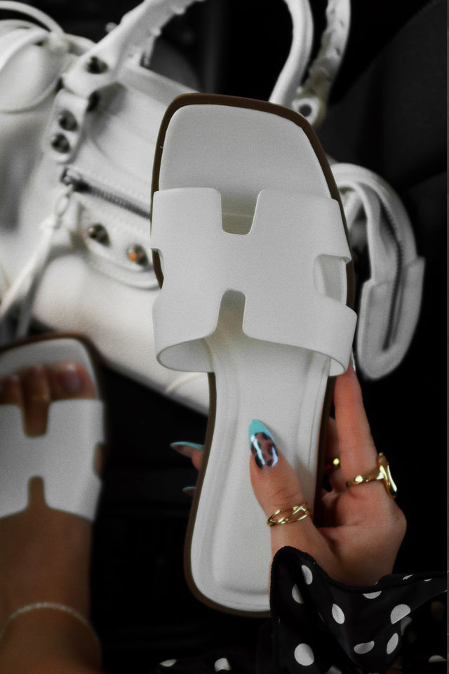 Load image into Gallery viewer, Lori Slip On Flat Sandals - White