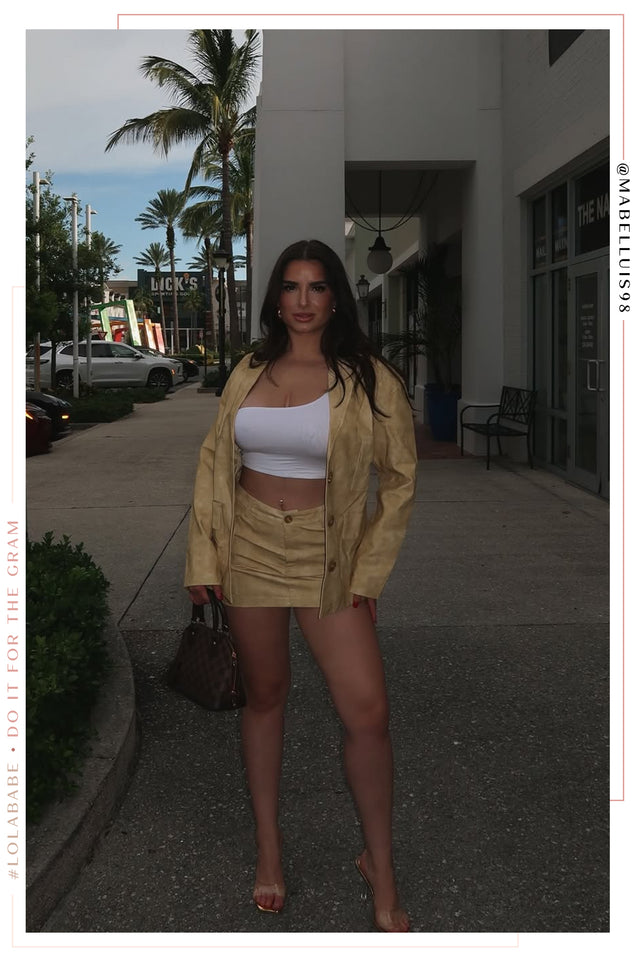 Load image into Gallery viewer, Tiani PU Mini Skirt - Butter