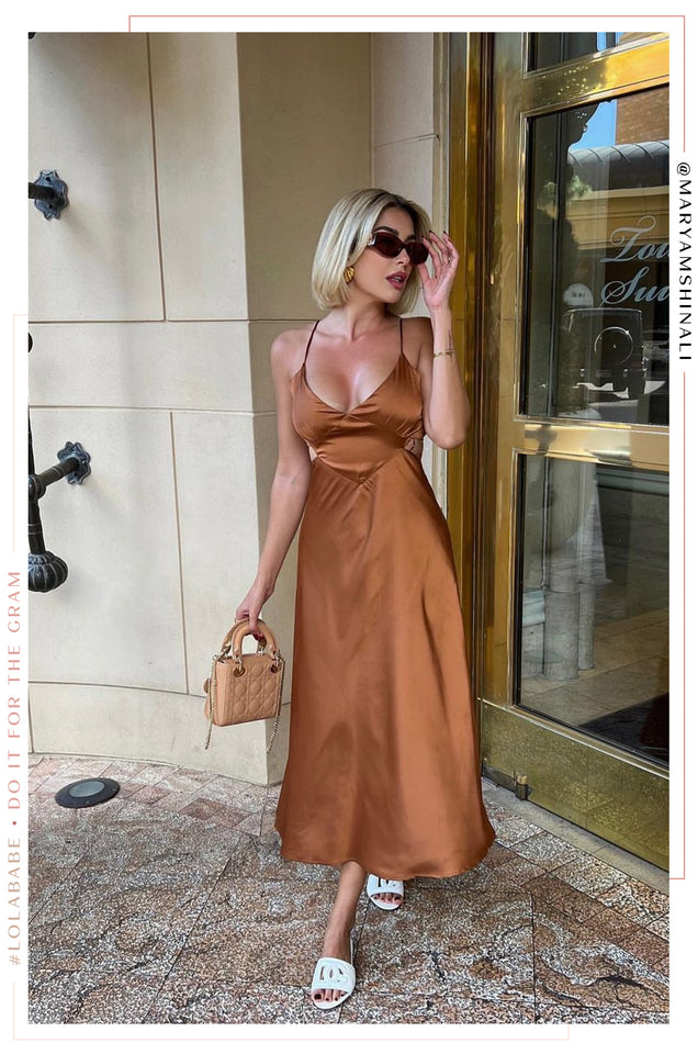 Load image into Gallery viewer, Satin Midi Dress