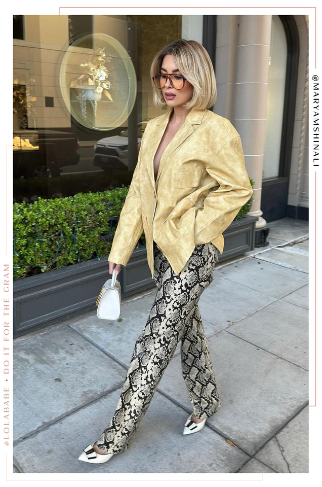 Load image into Gallery viewer, Tiani PU Button Up Blazer Jacket - Butter