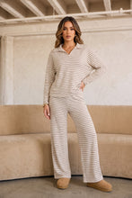 Load image into Gallery viewer, Movie Night Striped Lounge Set – Nude