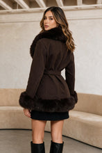 Load image into Gallery viewer, Nadia Faux Fur Belted Coat – Brown