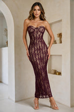 Load image into Gallery viewer, Natasha Lace Midi Dress - Plum