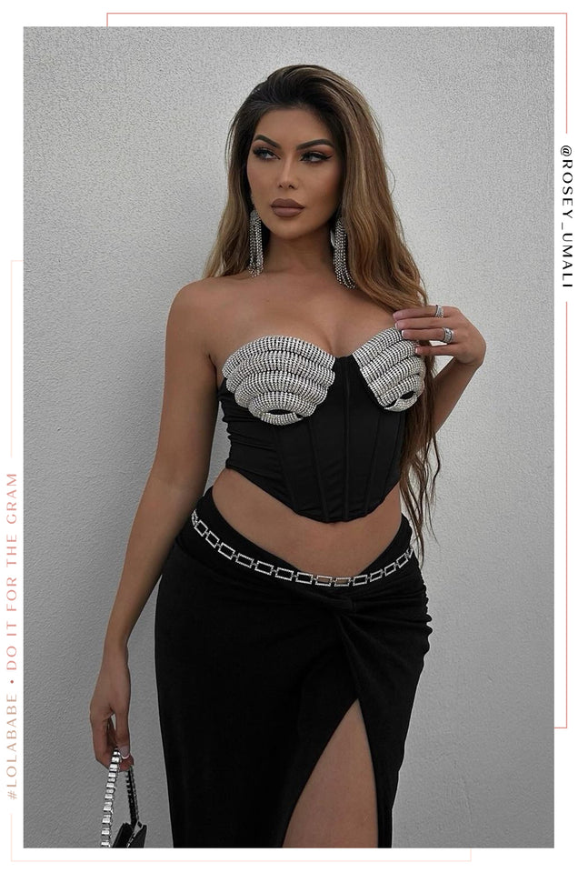 Load image into Gallery viewer, Showstopper Strapless Top - Black