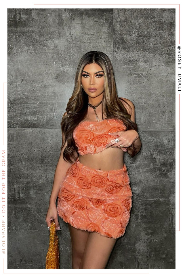 Load image into Gallery viewer, Noele Two Piece Mini Skirt Set - Coral