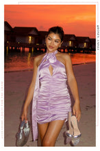 Load image into Gallery viewer, Dance All Night Halter Neck Mini Dress - Lilac