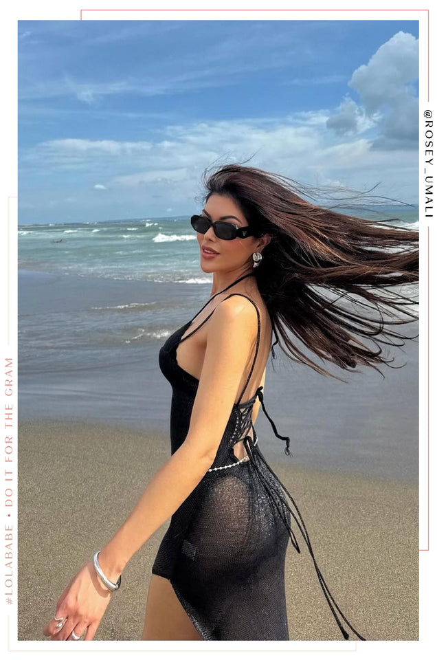 Load image into Gallery viewer, Marlina Lurex Knit Midi Dress - Black