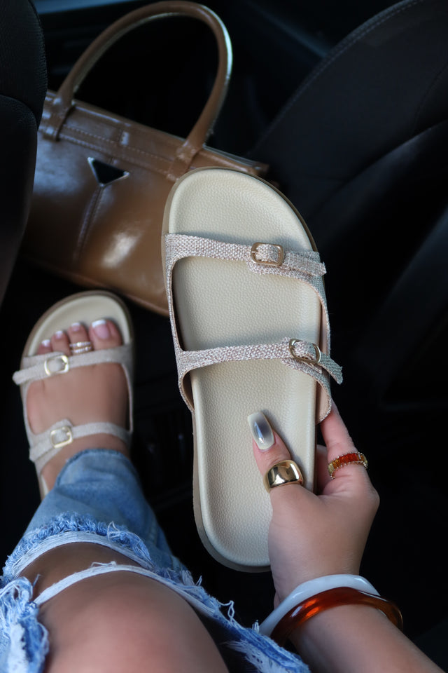 Load image into Gallery viewer, Santorini Beaches Slip On Sandals - Natural