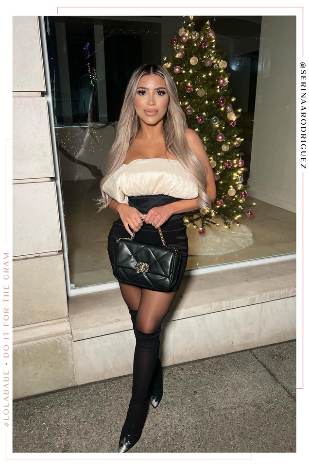 Load image into Gallery viewer, Need You Off Shoulder Mini Dress - Champagne