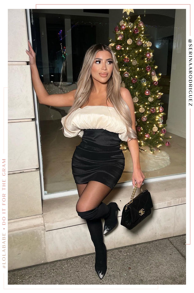 Load image into Gallery viewer, Need You Off Shoulder Mini Dress - Champagne