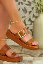 Load image into Gallery viewer, Vacay Calling Slip On Platform Sandals - Tan