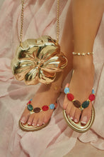 Load image into Gallery viewer, Kehlani Slip On Thong Strap Sandals - Gold
