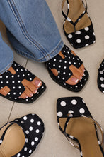Load image into Gallery viewer, Lori Polka Dot Slip On Flat Sandals - Black