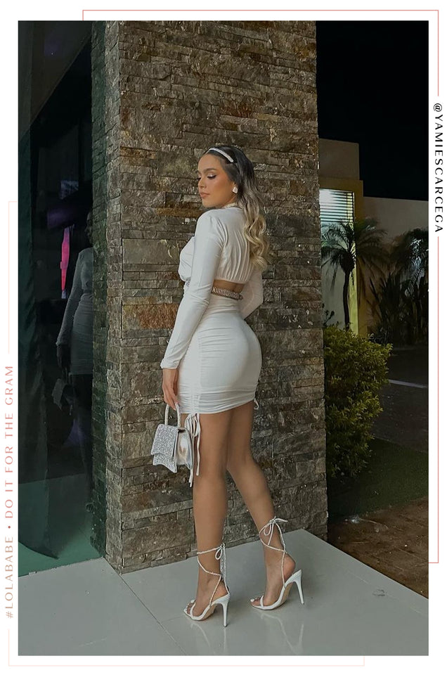 Load image into Gallery viewer, Pretty Girl Embellished Lace Up High Heels - White