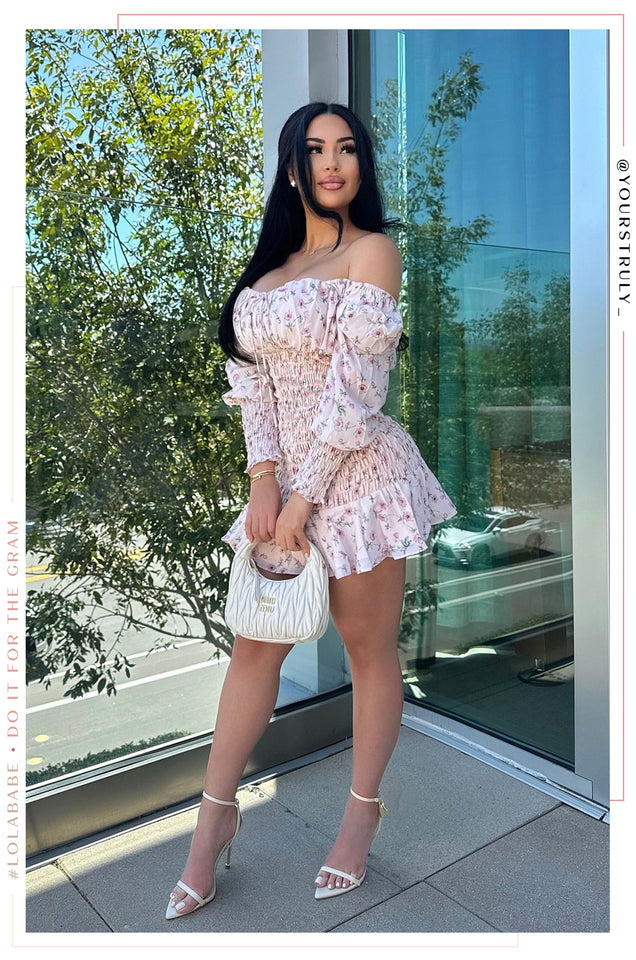 Load image into Gallery viewer, Poppy Long Sleeve Mini Dress - Blush