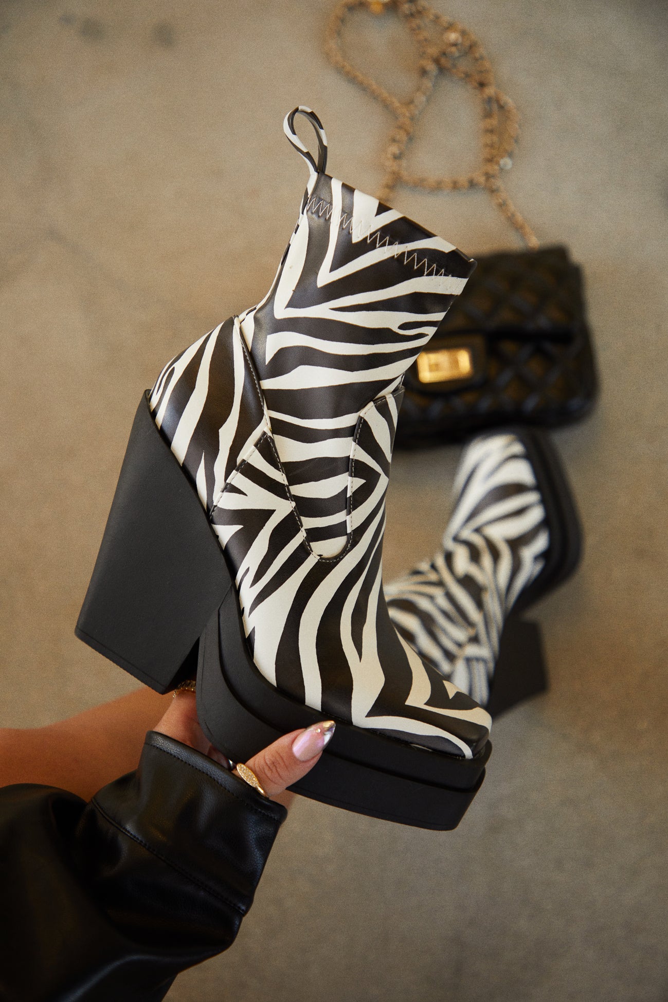 Aleksandra Platform Boots Zebra Print – MISS LOLA