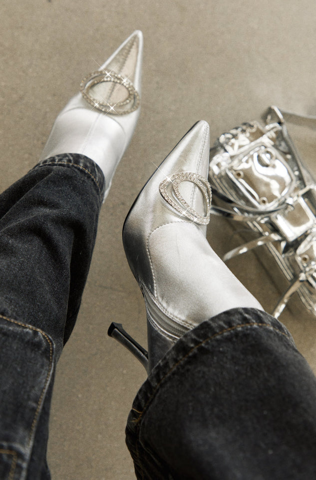 Load image into Gallery viewer, Alisa Embellished Ankle Boots - Silver